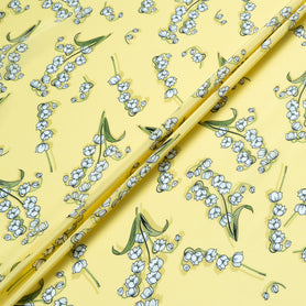 Snow Drop Printed Yellow Pure Silk Crêpe de Chine