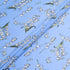 Snow Drop Floral Printed Blue Silk Satin Chiffon