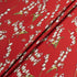 Snow Drop Floral Printed Red Silk Satin Chiffon