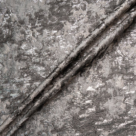 Silver Grey Metallic Silk Blend Cloqué