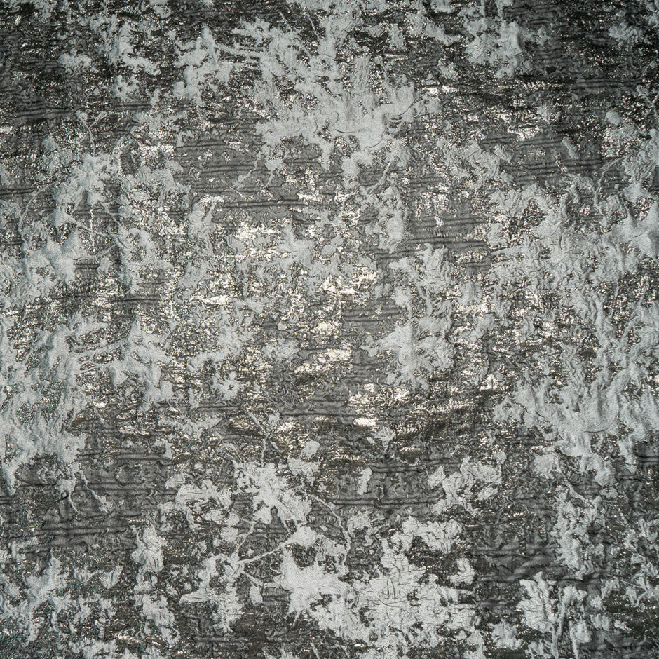 Pewter Grey Metallic Silk Blend Cloqué