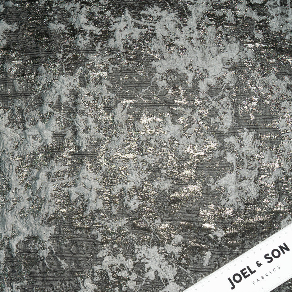 Pewter Grey Metallic Silk Blend Cloqué