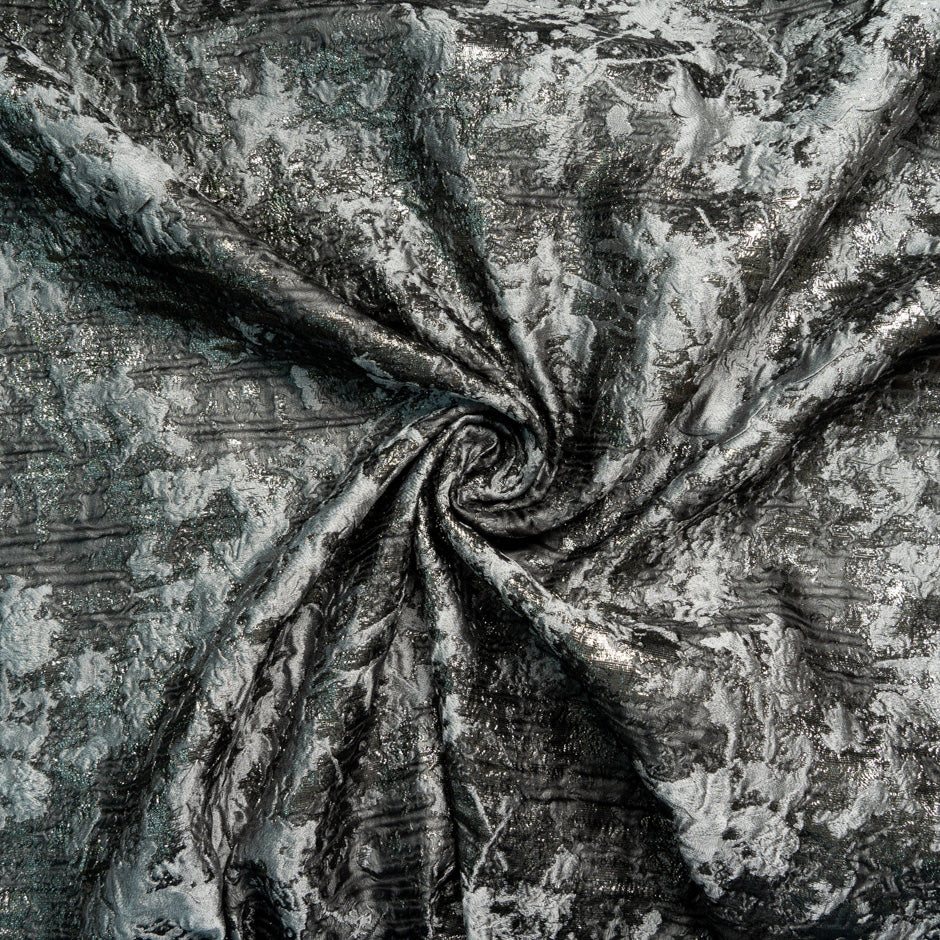 Pewter Grey Metallic Silk Blend Cloqué