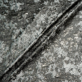 Pewter Grey Metallic Silk Blend Cloqué