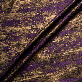 Purple & Gold Metallic Silk Blend Cloqué
