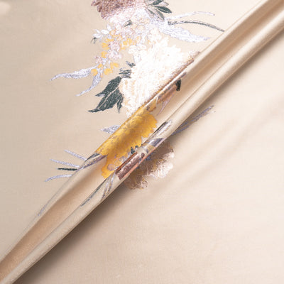 Floral Jacquard Champagne Duchess Satin