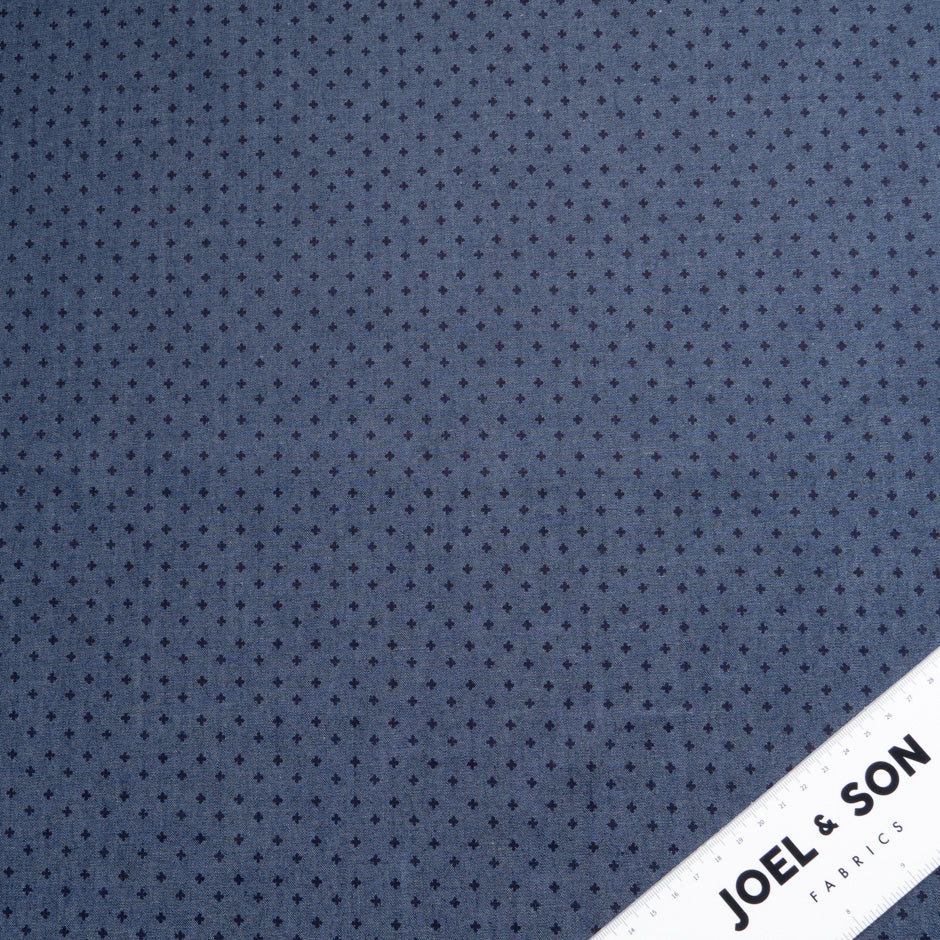 'Star' Printed Blue Lightweight Denim