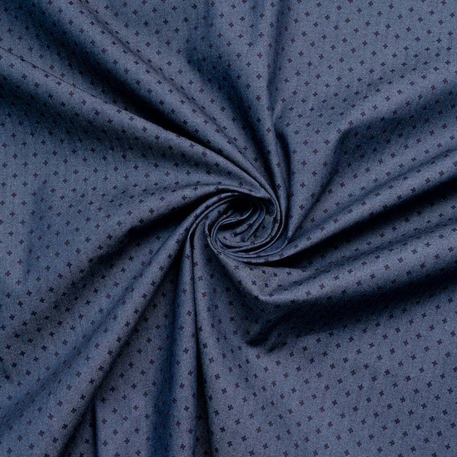 'Star' Printed Blue Lightweight Denim