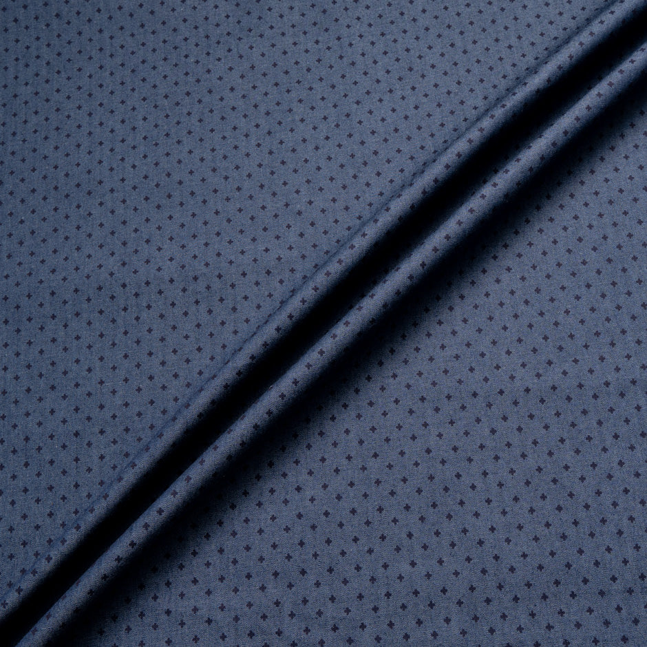 'Star' Printed Blue Lightweight Denim