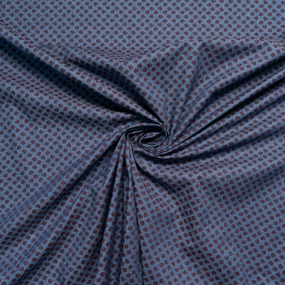 'Rose' Printed Blue Lightweight Stretch Denim