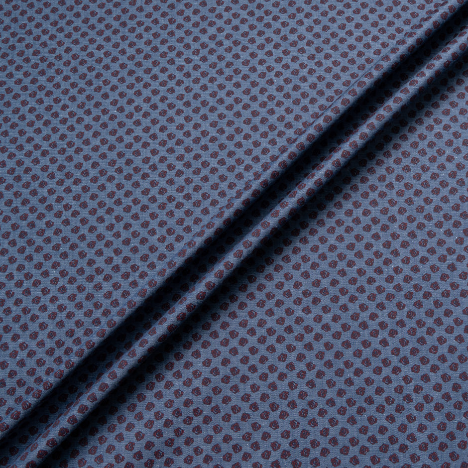 'Rose' Printed Blue Lightweight Stretch Denim