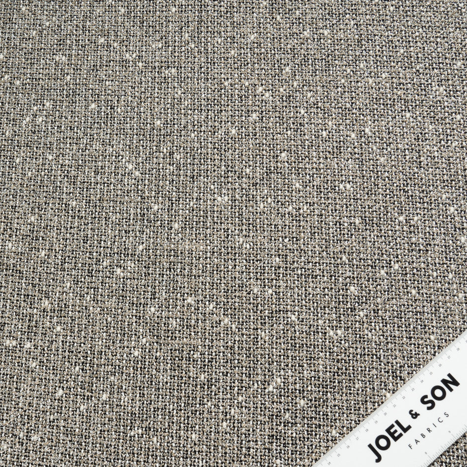 Black, Ivory & Gold Metallic Wool Blend Bouclé