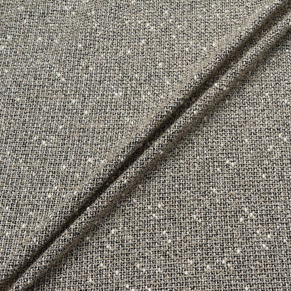 Black, Ivory & Gold Metallic Wool Blend Bouclé