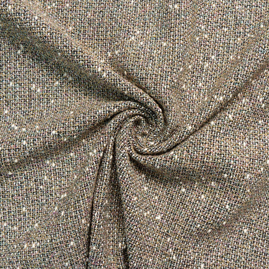 Multi & Gold Metallic Wool Blend Bouclé