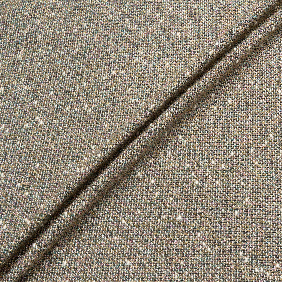 Multi & Gold Metallic Wool Blend Bouclé