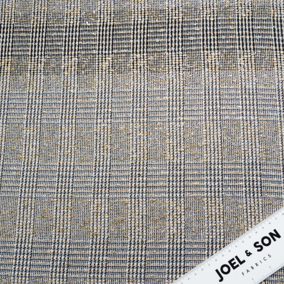 Light Gold Lurex Prince of Wales Bouclé