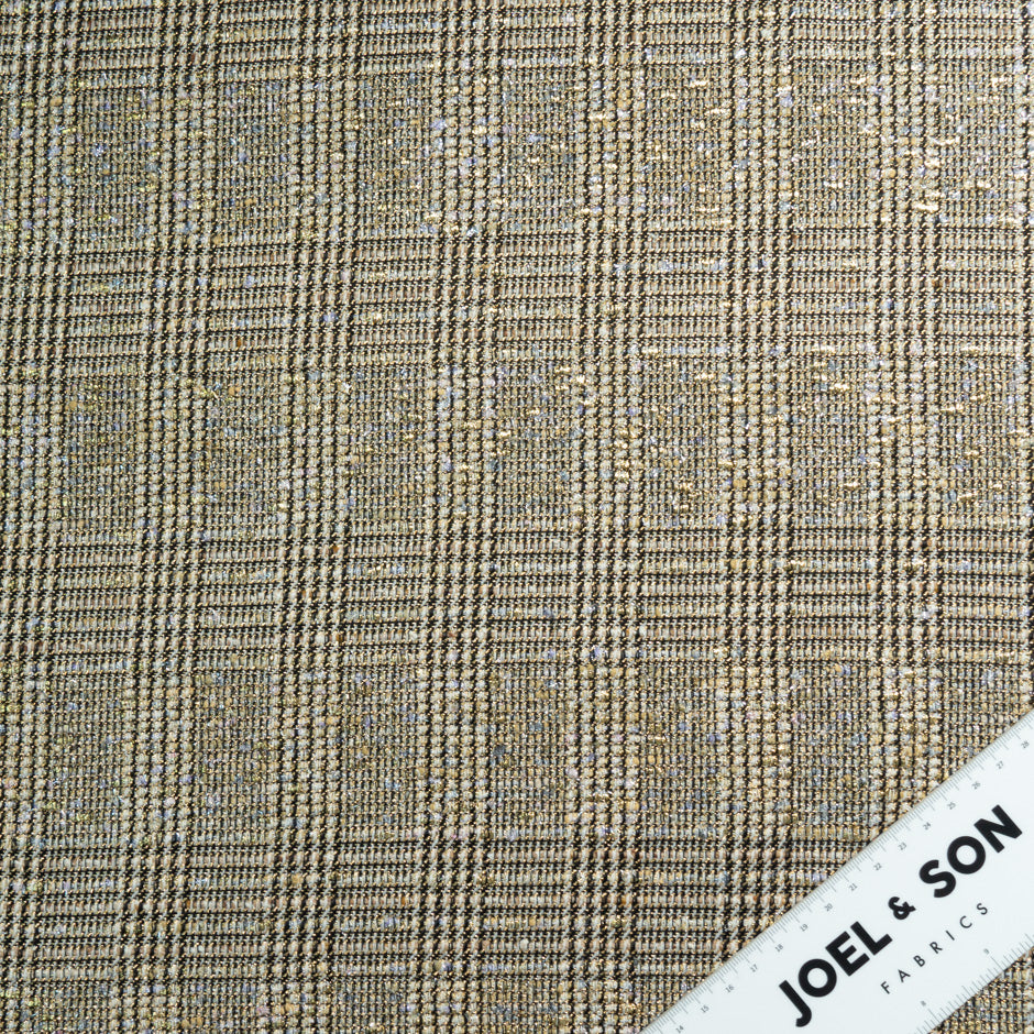 Gold Lurex Prince of Wales Bouclé