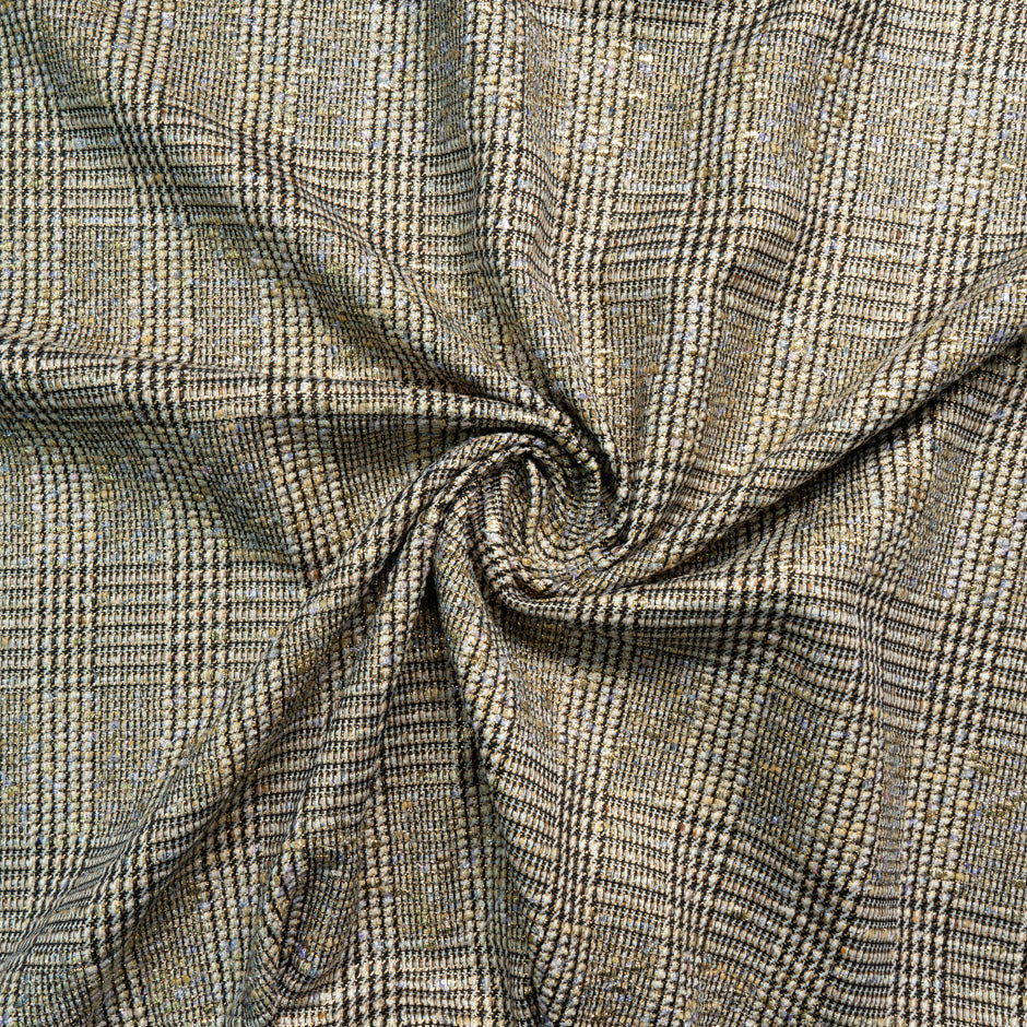 Gold Lurex Prince of Wales Bouclé