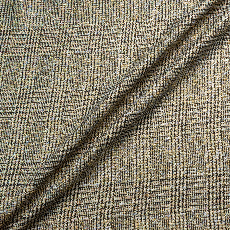 Gold Lurex Prince of Wales Bouclé