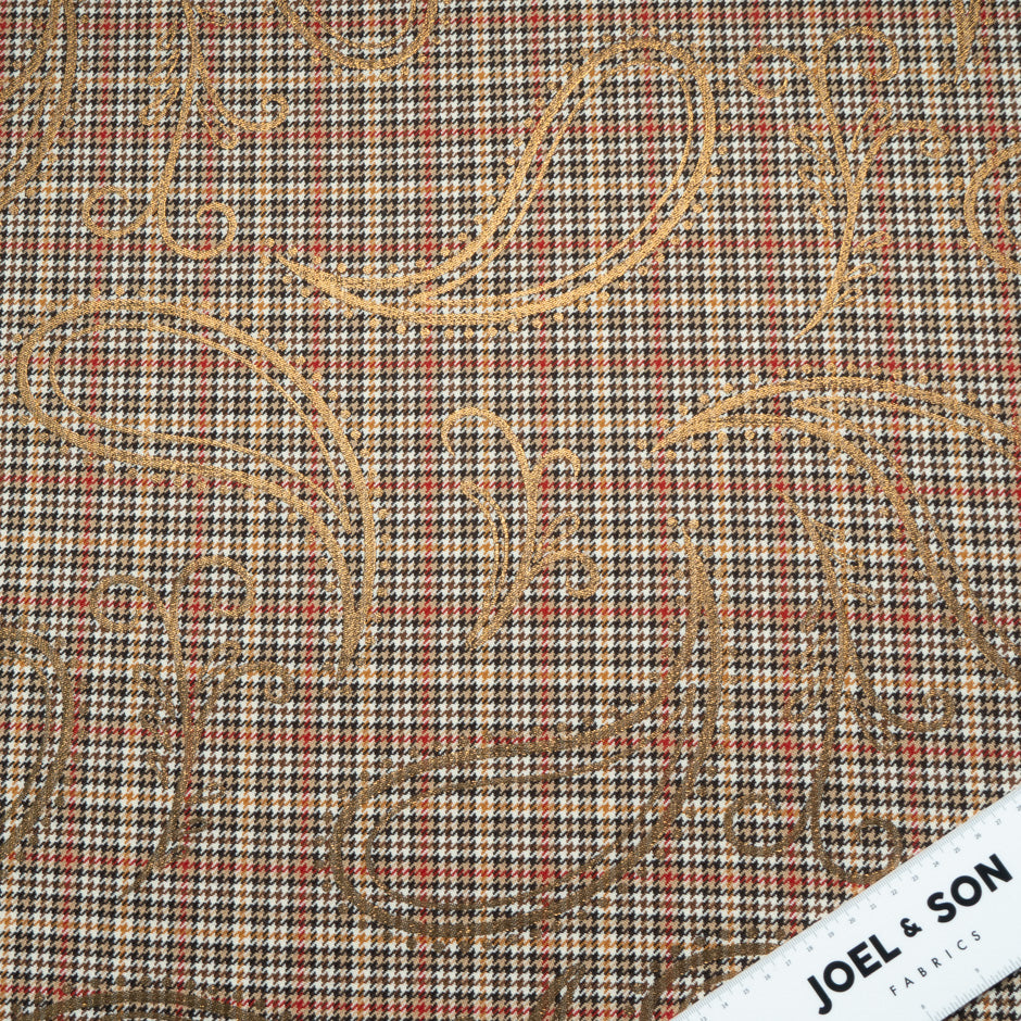 Bronze Laminated Prince of Wales Checkered Wool