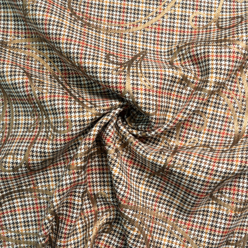 Bronze Laminated Prince of Wales Checkered Wool
