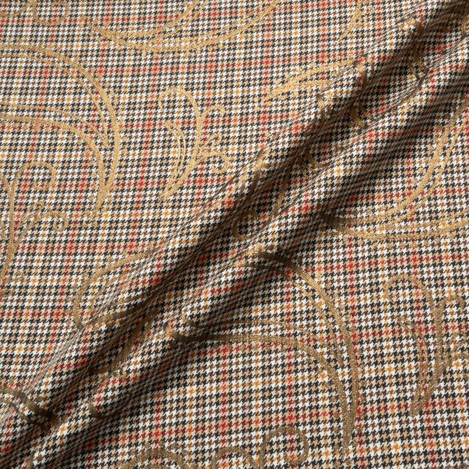 Bronze Laminated Prince of Wales Checkered Wool