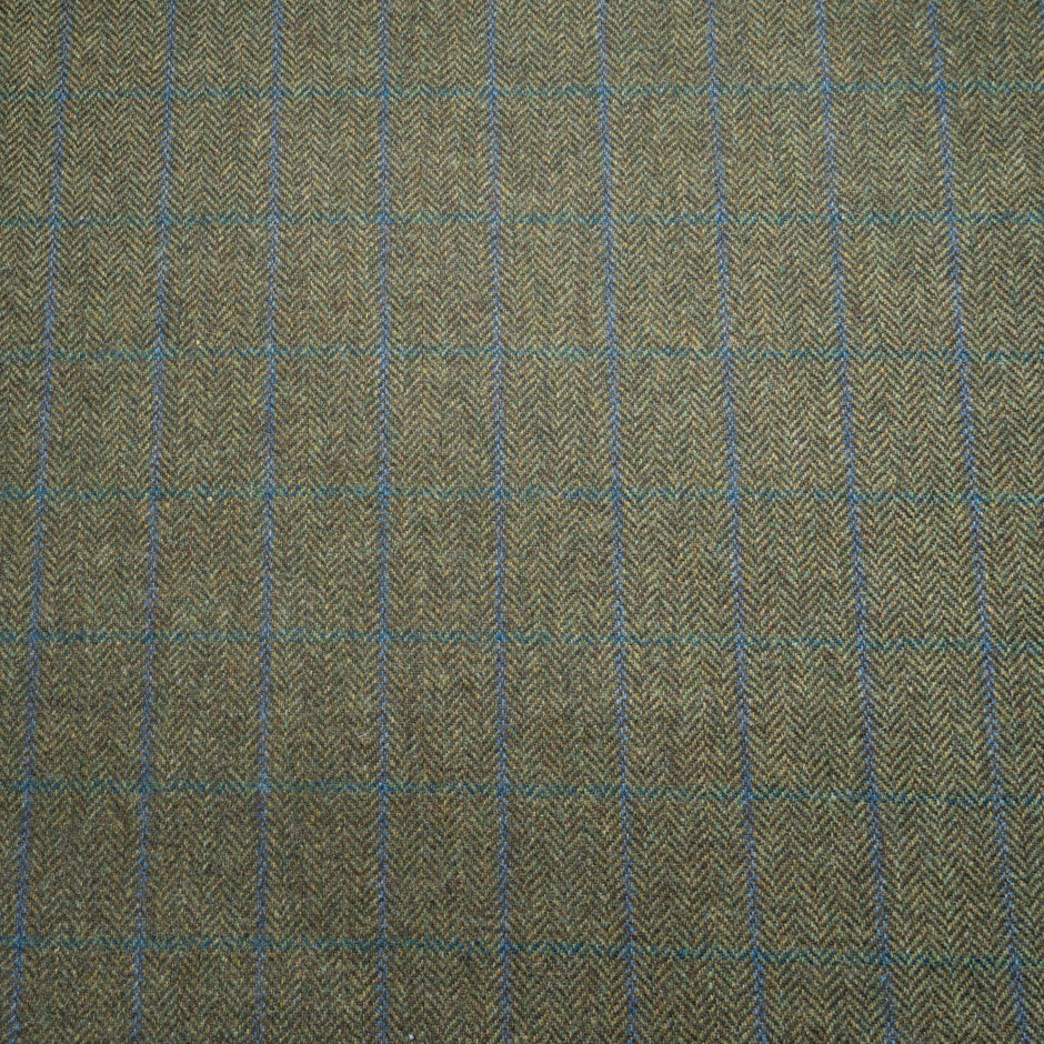 Olive Herringbone Double-Faced Storm Proof Wool