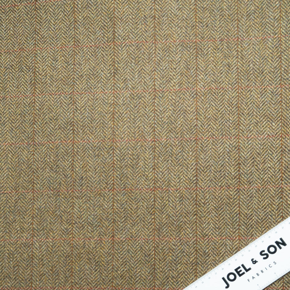 Khaki Herringbone Double-Faced Storm Proof Wool