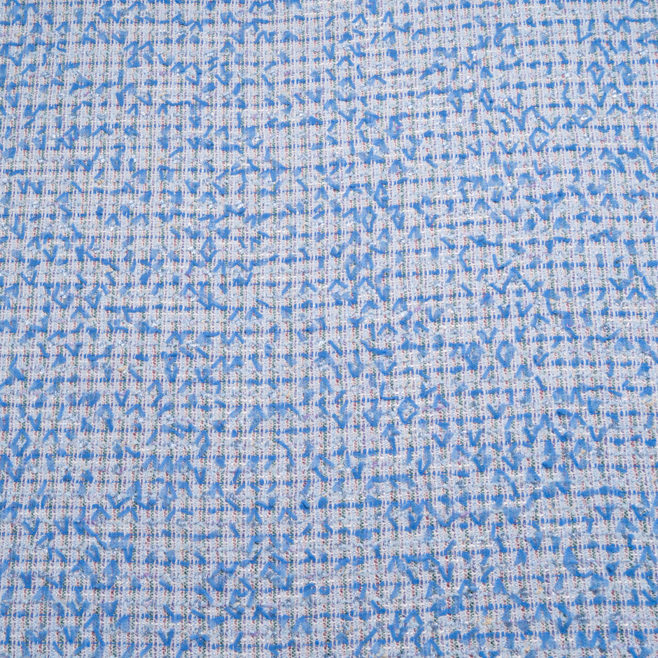 Blue & Multi Cotton Blend Bouclé
