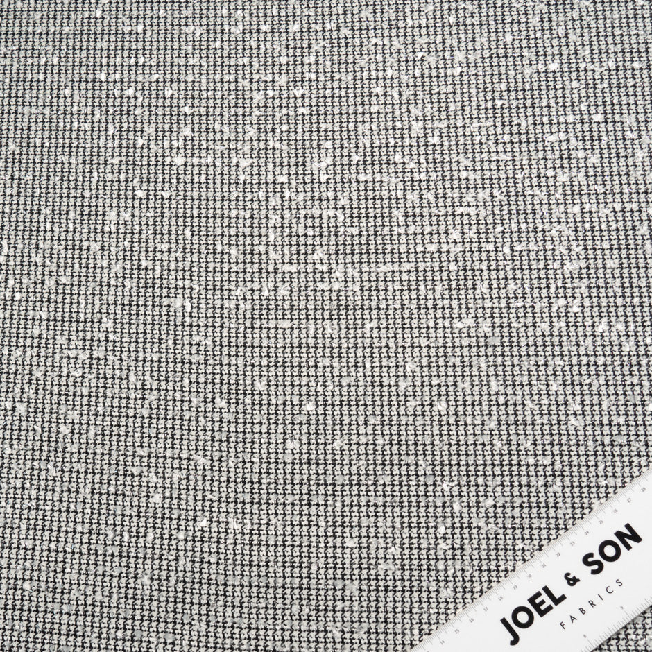 Black & Ivory Metallic Woven Bouclé