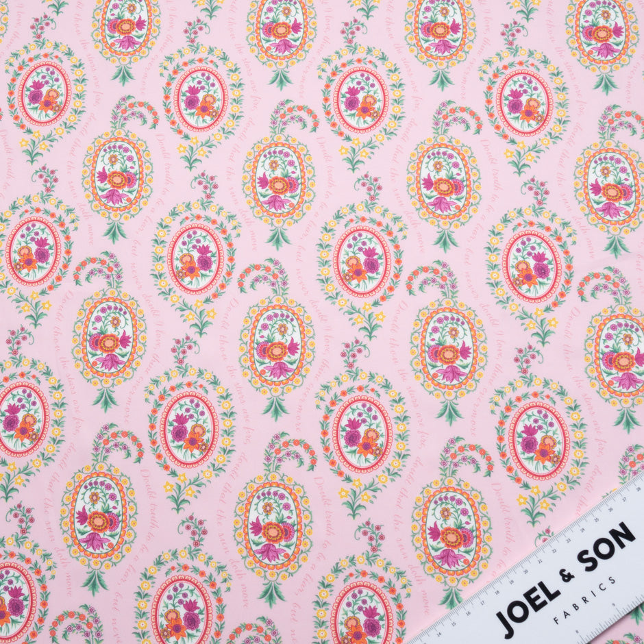 Pink 'Love Poem A' Liberty Cotton Tana Lawn