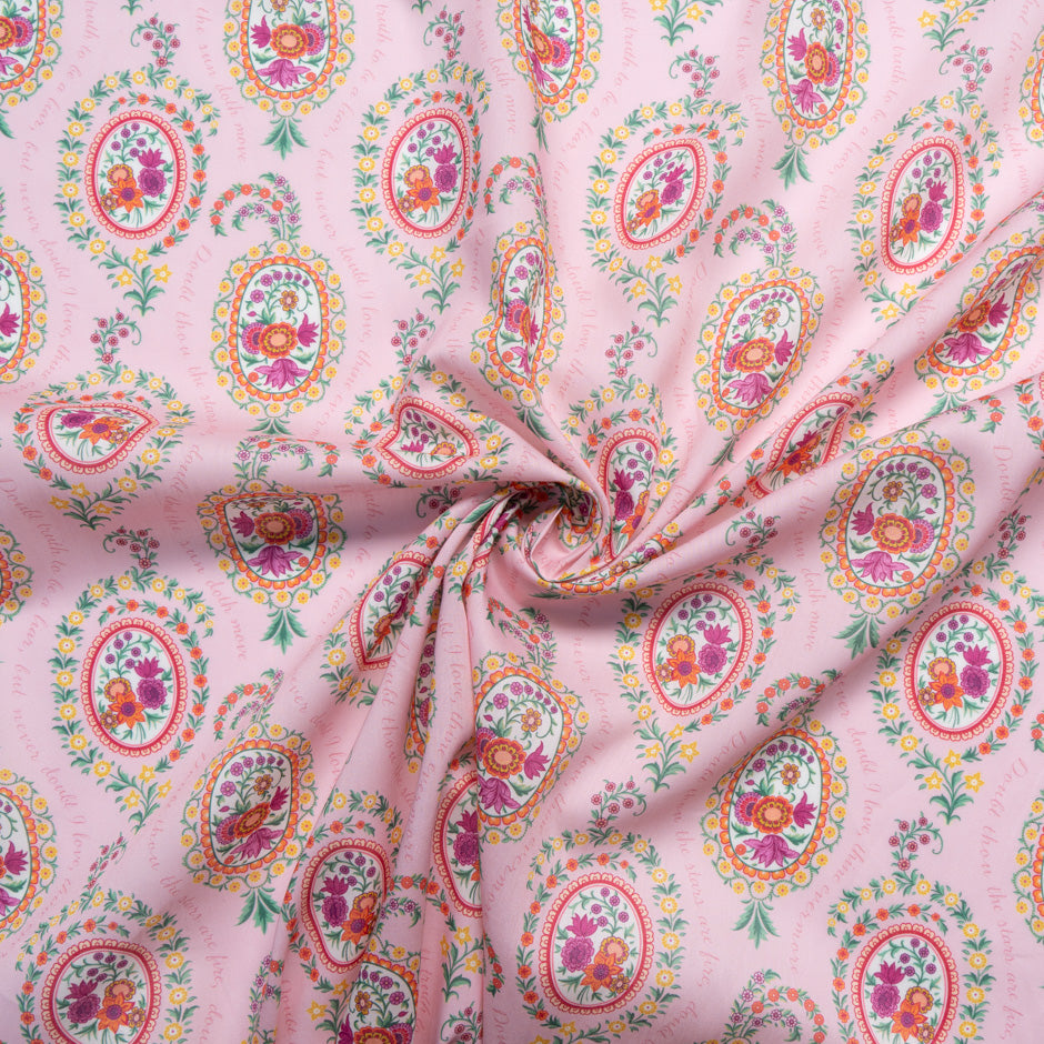Pink 'Love Poem A' Liberty Cotton Tana Lawn