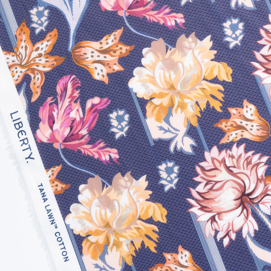 Blue 'Bettina Bloom' Liberty Cotton Tana Lawn