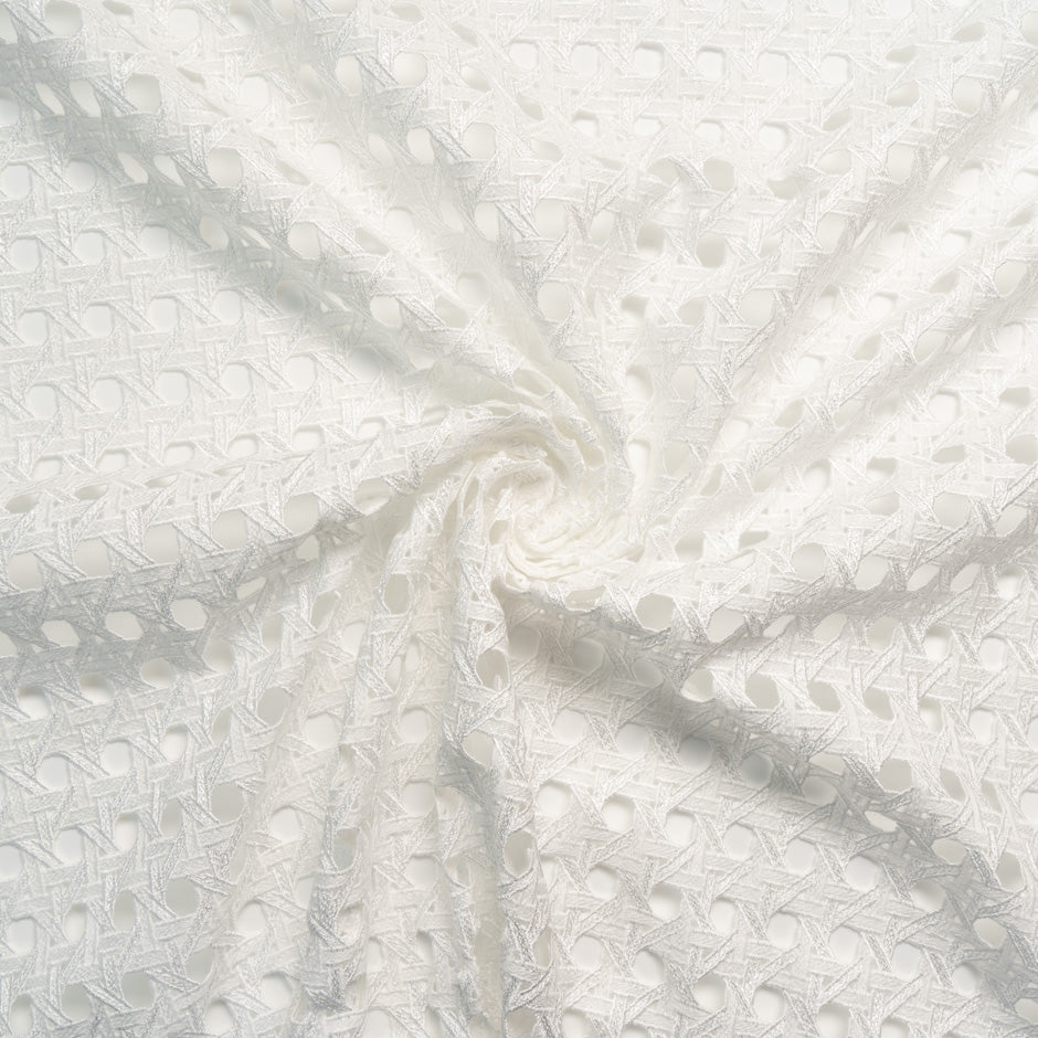 White 'Wicker' Woven Guipure Lace