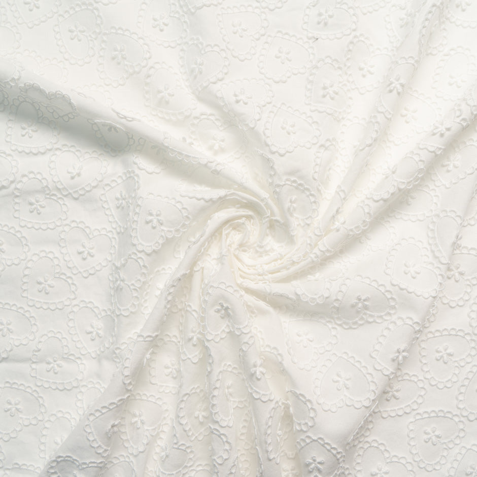 White Heart 'St Gallen' Cotton Anglaise