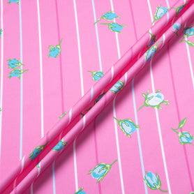 Rose Printed Candy Pink Luxury Pure Cotton