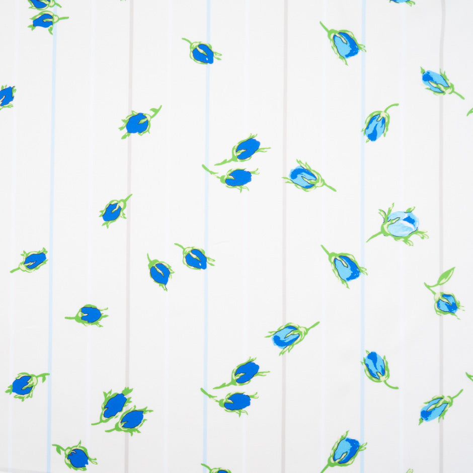 Blue Rose Printed Ivory Luxury Pure Cotton