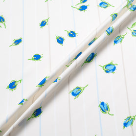 Blue Rose Printed Ivory Luxury Pure Cotton