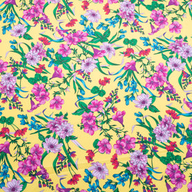 Multi Floral Printed Soft Yellow Cotton