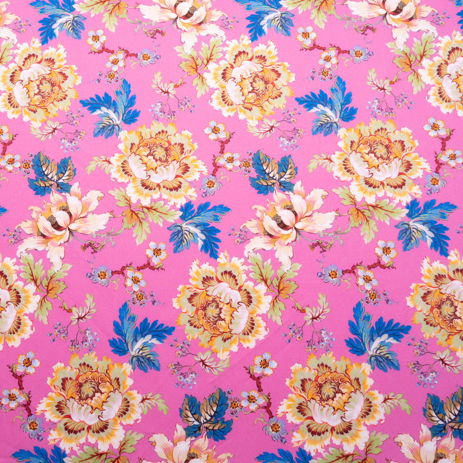 Multi Floral Printed Pink Luxury Cotton