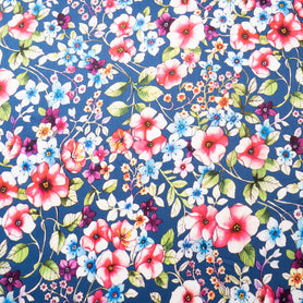 Multi Floral Printed Blue Luxury Cotton