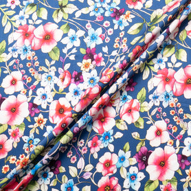 Multi Floral Printed Blue Luxury Cotton