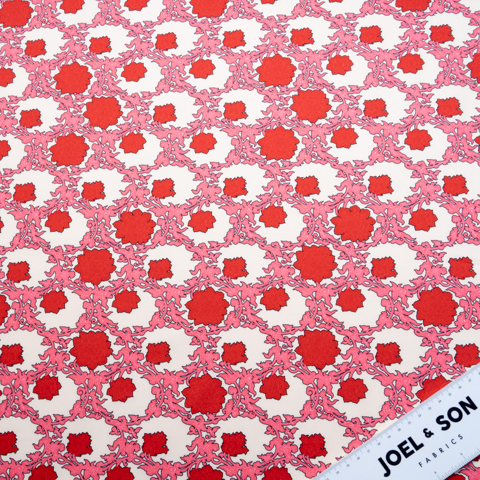Red & Pink Printed Luxury Cotton