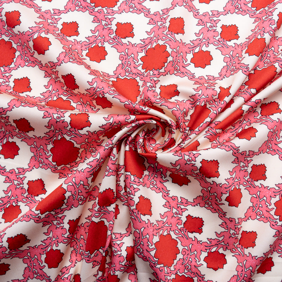 Red & Pink Printed Luxury Cotton