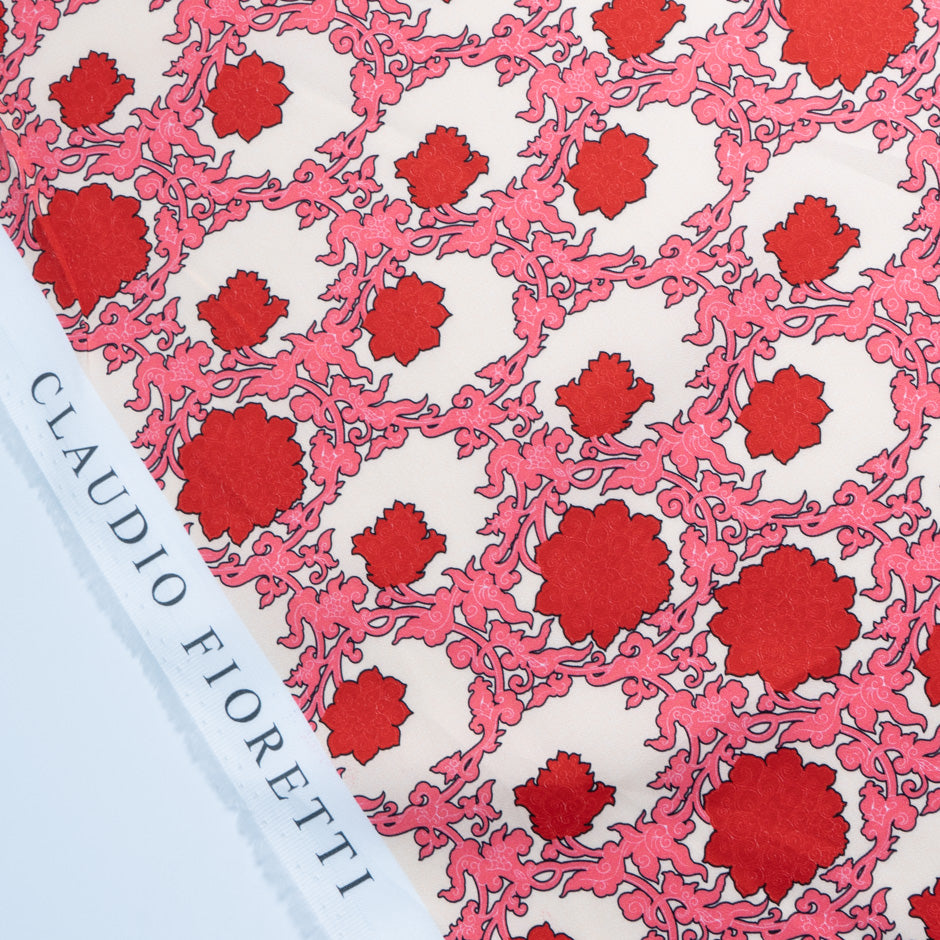 Red & Pink Printed Luxury Cotton