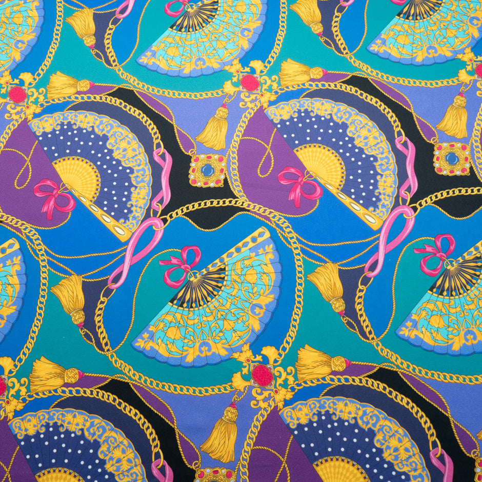 Abstract Printed Purple Luxury Cotton