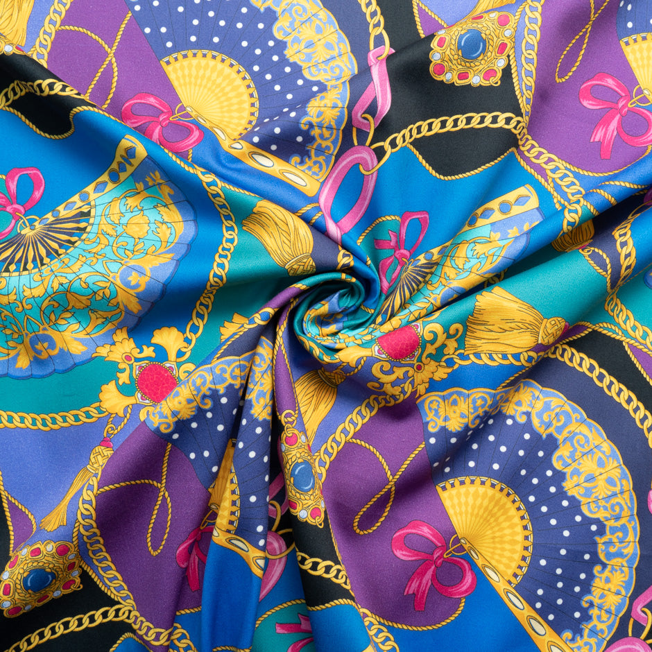 Abstract Printed Purple Luxury Cotton