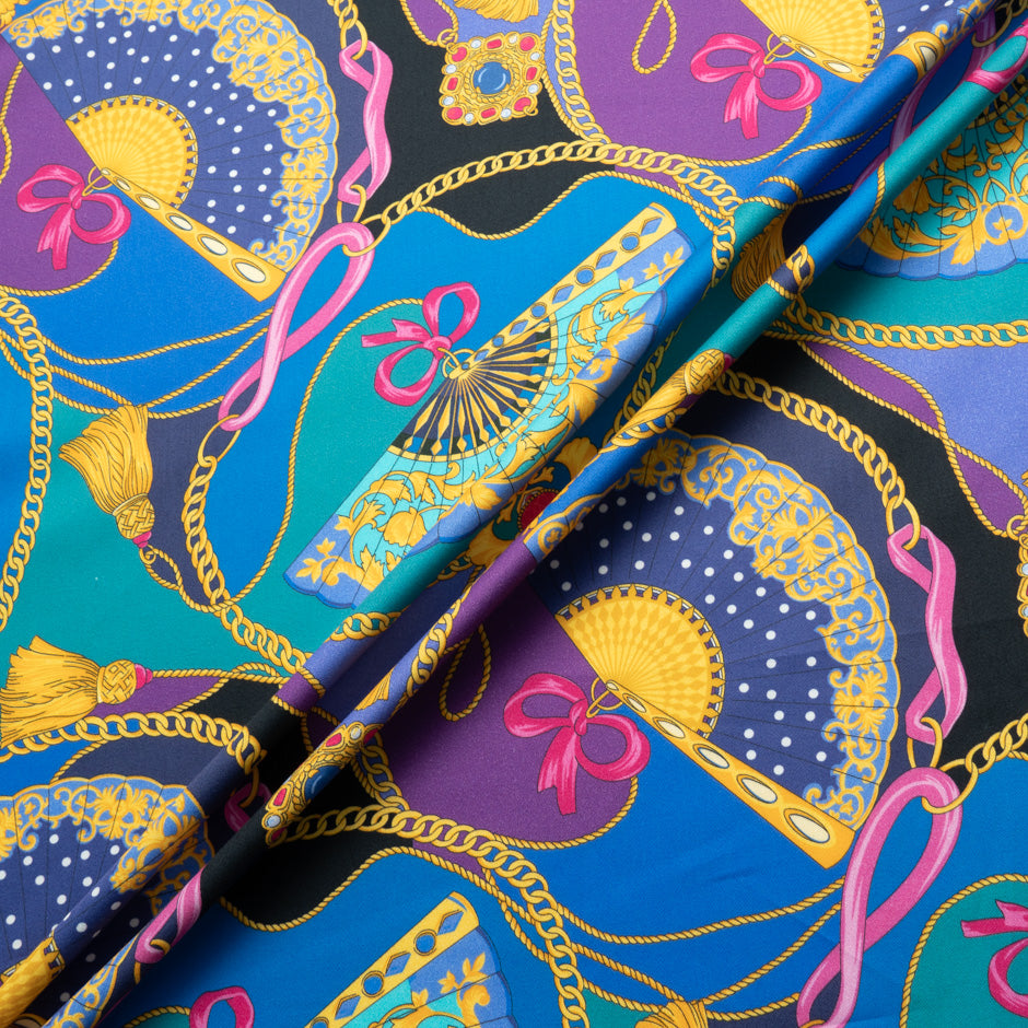 Abstract Printed Purple Luxury Cotton