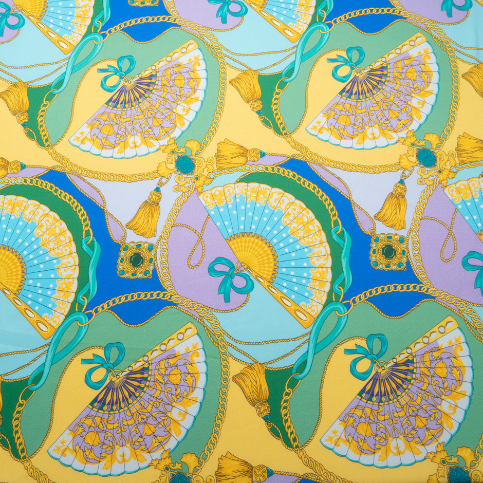 Abstract Printed Green Luxury Cotton