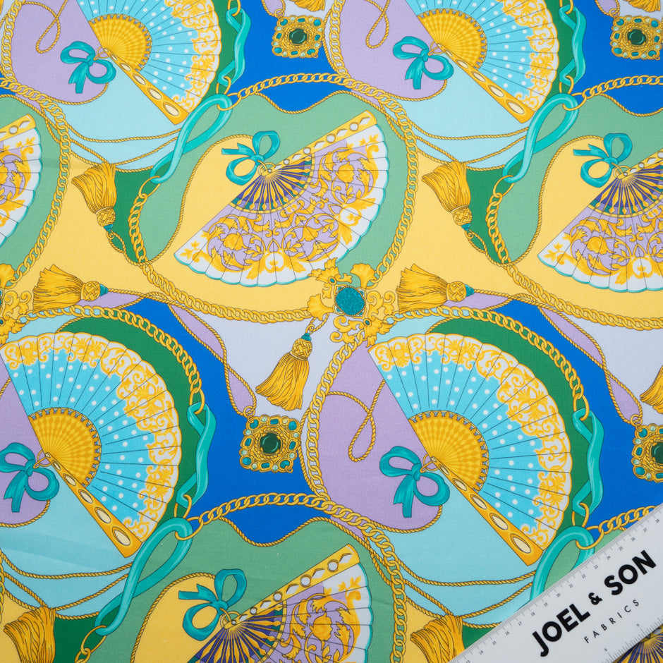 Abstract Printed Green Luxury Cotton